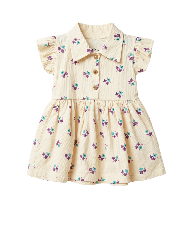 Baby Cotton Frock - Ivory Floral