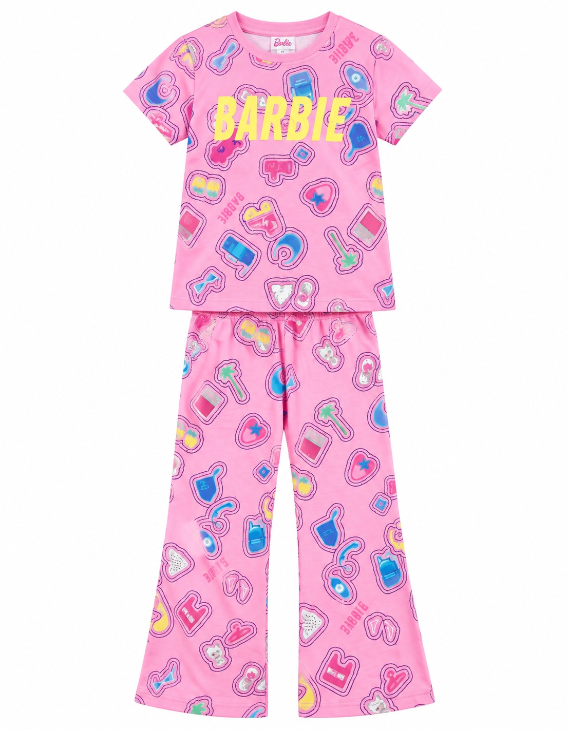 Girls Printed Pajama - Pink Barbie