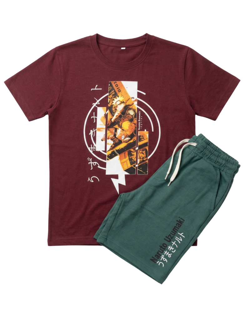 Naruto Uzumaki Manga Panel Tee & Shorts Set