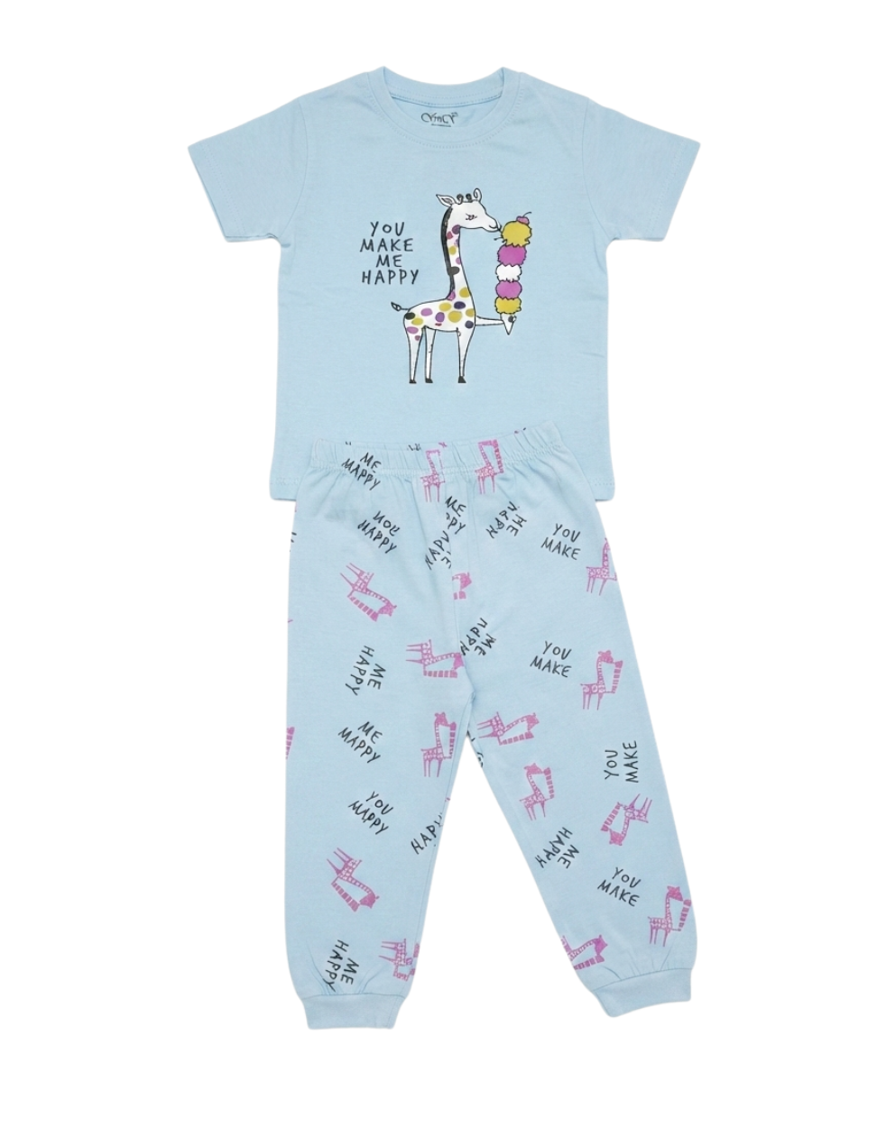 Boys & Girls Printed Pajama - Light Blue