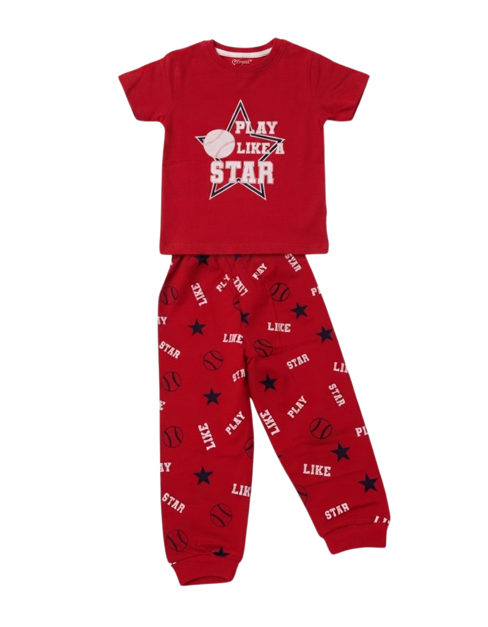 Boys Printed Pajama - Red