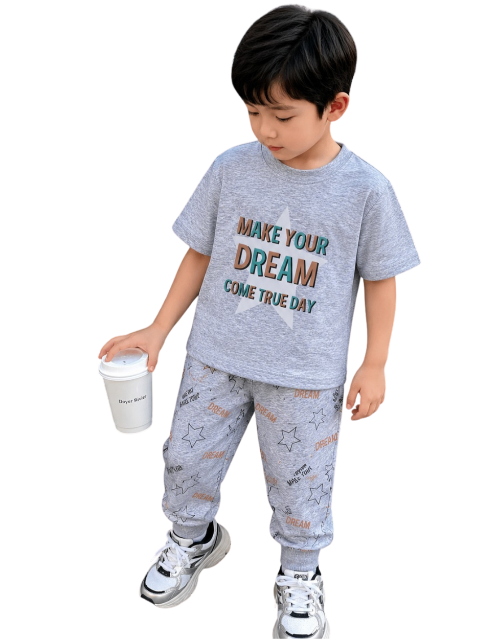Boys Printed Pajama - Grey