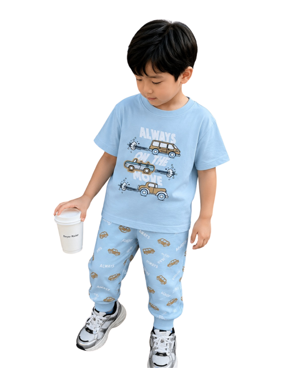 Boys Printed Pajama - Light Blue