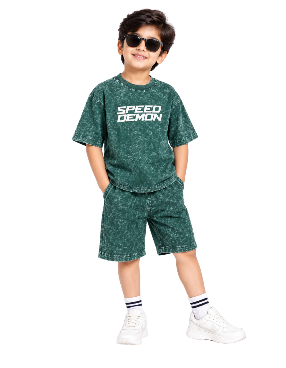 Boys Korean Coord - Acid Wash Green