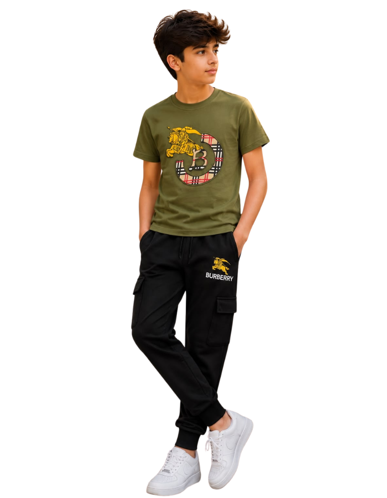Boys Pajama - Olive Green "BURBERRY"