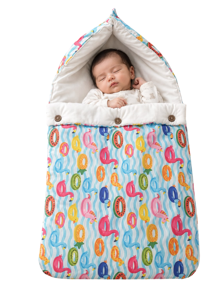 3-in-1 Natural Latex Foam Baby Nest / Bed / Sleeping Bag - Multicolour
