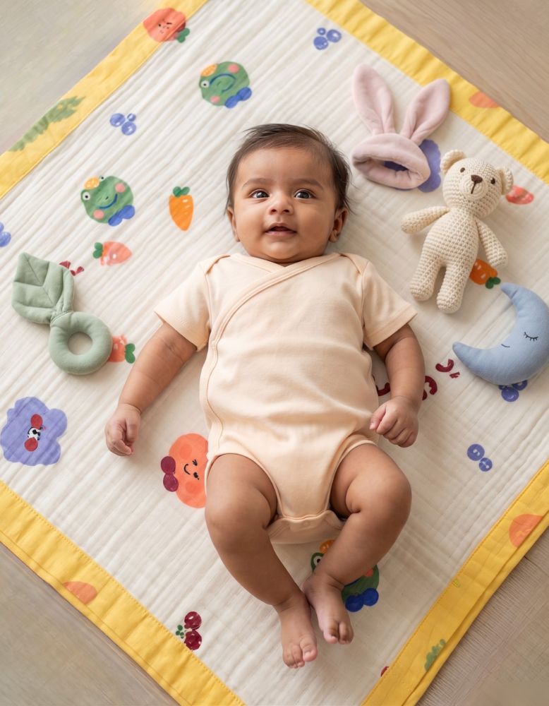 6 - Layer Muslin Baby Blanket - Whimsical Garden