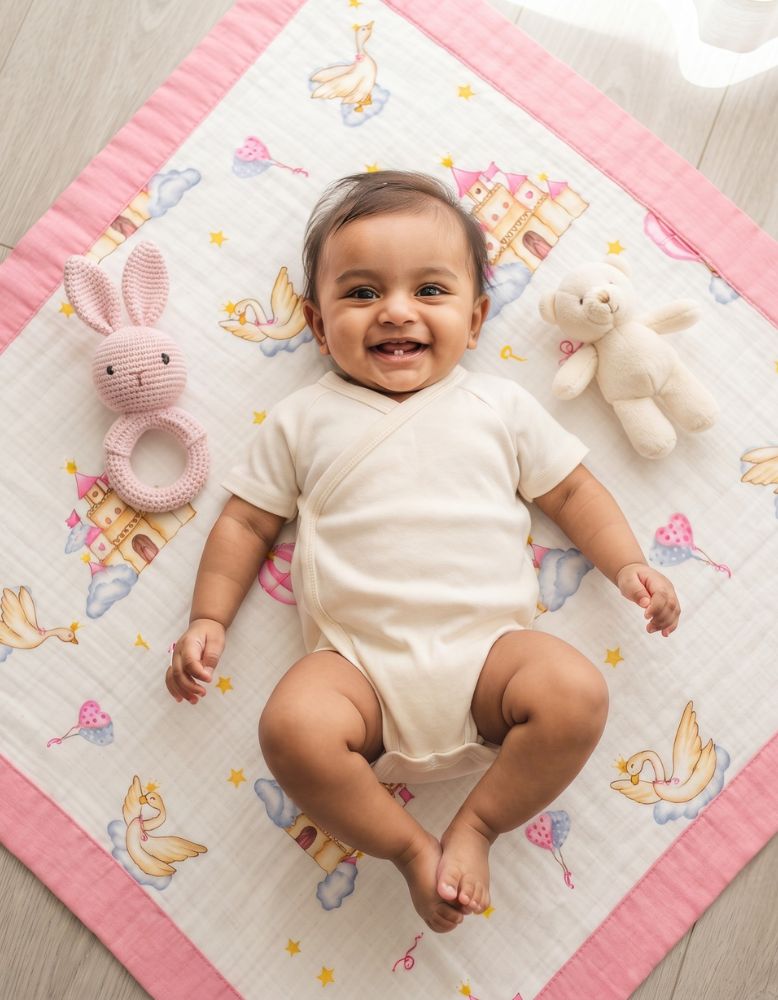 6 - Layer Muslin Baby Blanket - Magical Castle