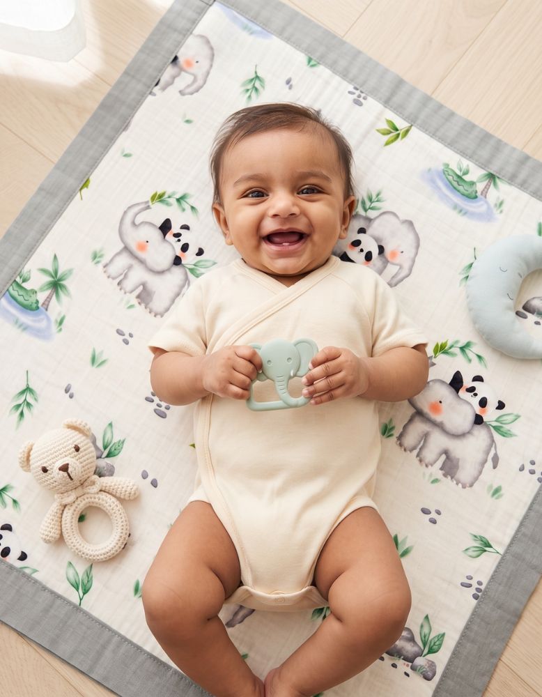 6 - Layer Muslin Baby Blanket - Jungle Safari