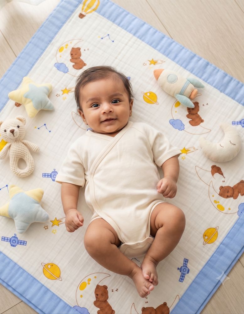 6 - Layer Muslin Baby Blanket - Sleepy Bear